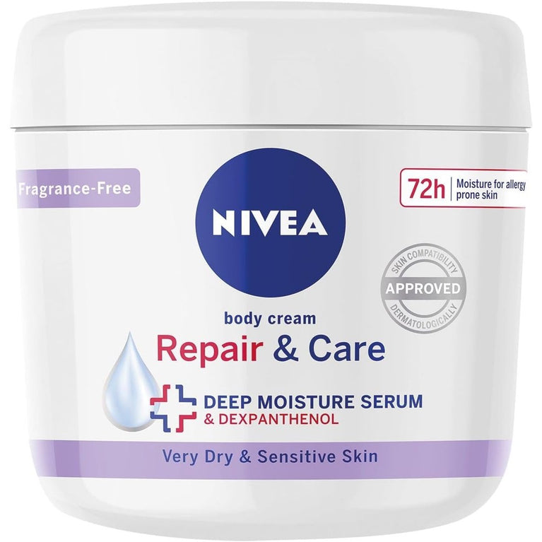 NIVEA Repair & Care Cream: Deep Moisturizing Body Cream for Dry, Sensitive Skin