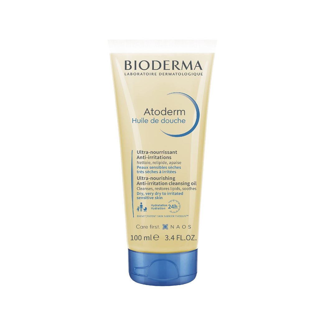 Bioderma Atoderm Ultra Nourishing Anti-Irritation Shower Oil 100ml (Pack of 1) - 24-Hour Hydration and Comfort