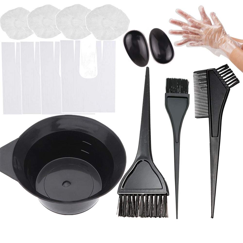 Hair Dye Coloring Bowl, Brush, and Accessories Kit - 18 Piece Set