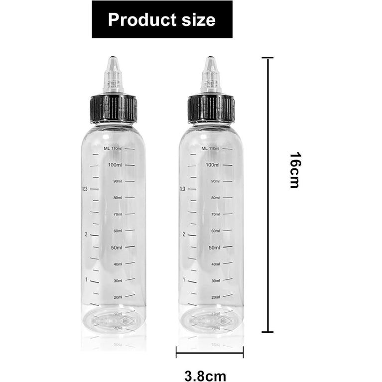 Hair Oil Applicator Bottle Set of 2 - 110ML Squeeze Bottles for Home Salon Hair Care