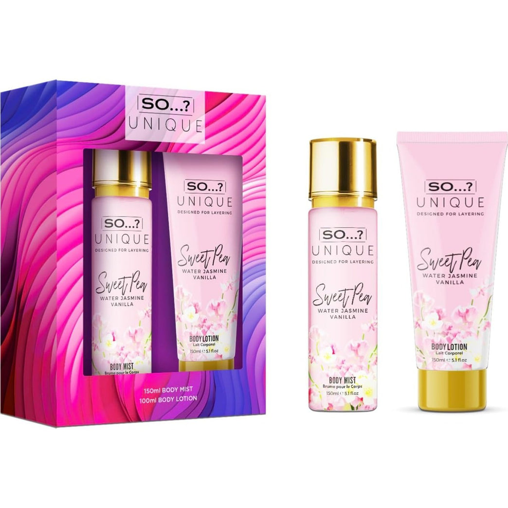 Sweet Pea Deluxe Women's Gift Set: Body Mist and Body Lotion Duo