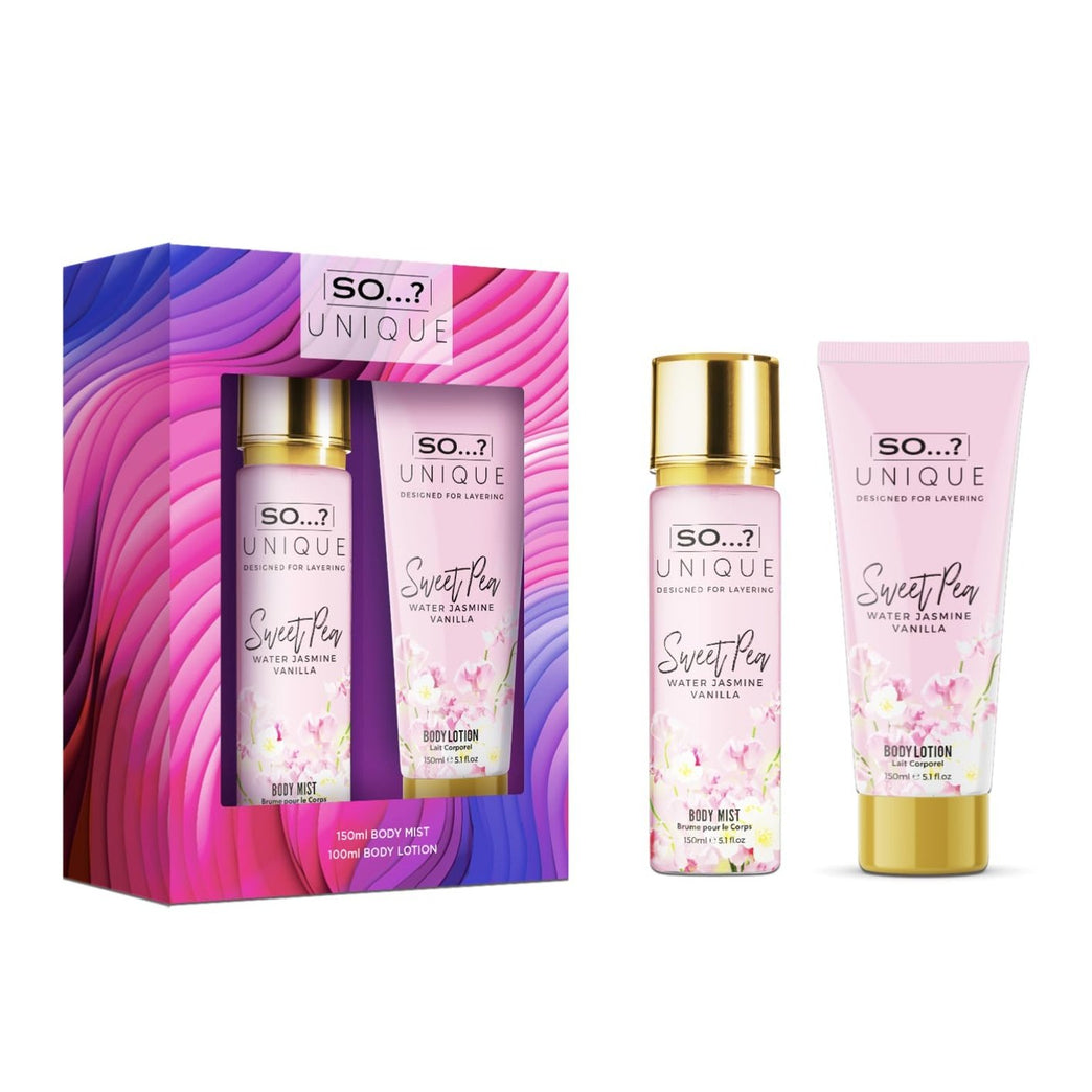 Sweet Pea Deluxe Women's Gift Set: Body Mist and Body Lotion Duo