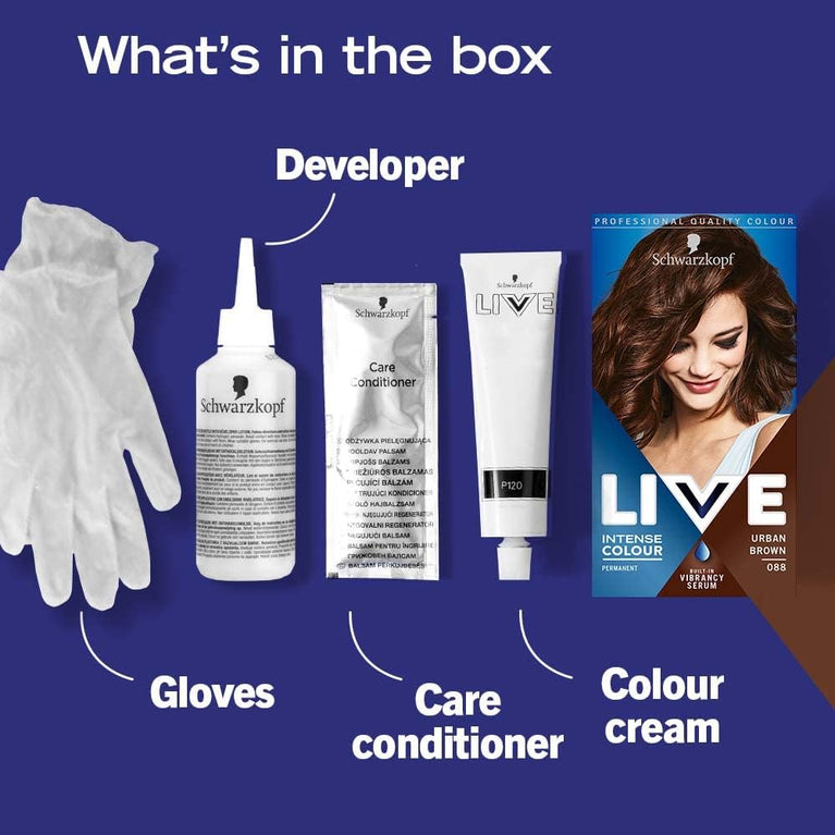 Schwarzkopf Intense Colour Urban Brown Hair Dye with Vibrancy Serum and Grey Coverage