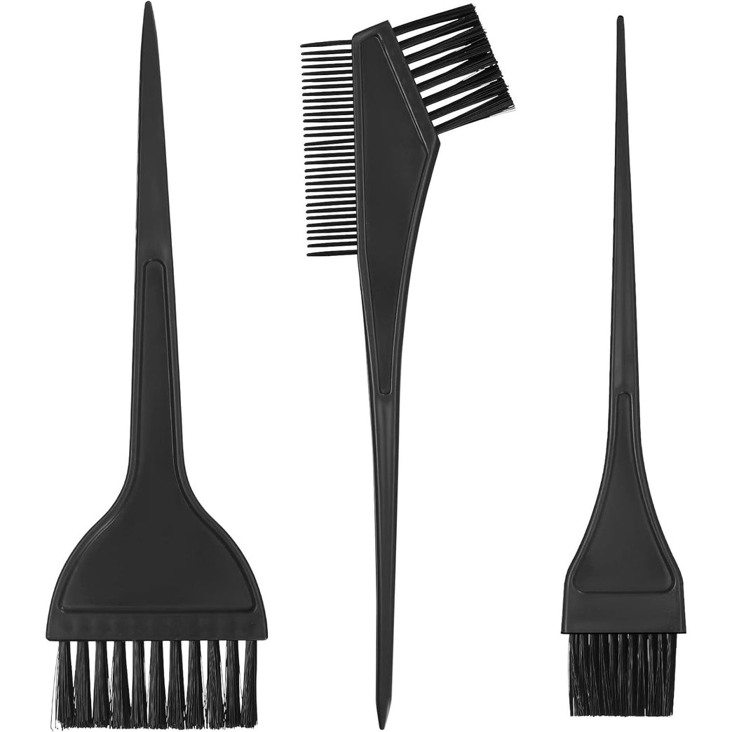 3 Piece Hair Dye Brush Set with Long Handle - Ideal for DIY Hair Coloring and Dyeing