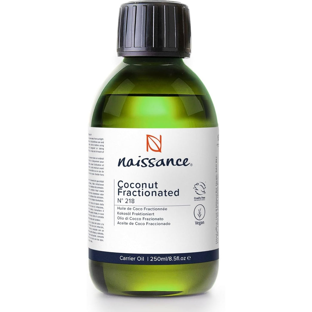 Naissance Liquid Fractionated Coconut Oil 250ml - 100% Pure Natural Moisturizer for Skin, Hair, and DIY Beauty Recipes