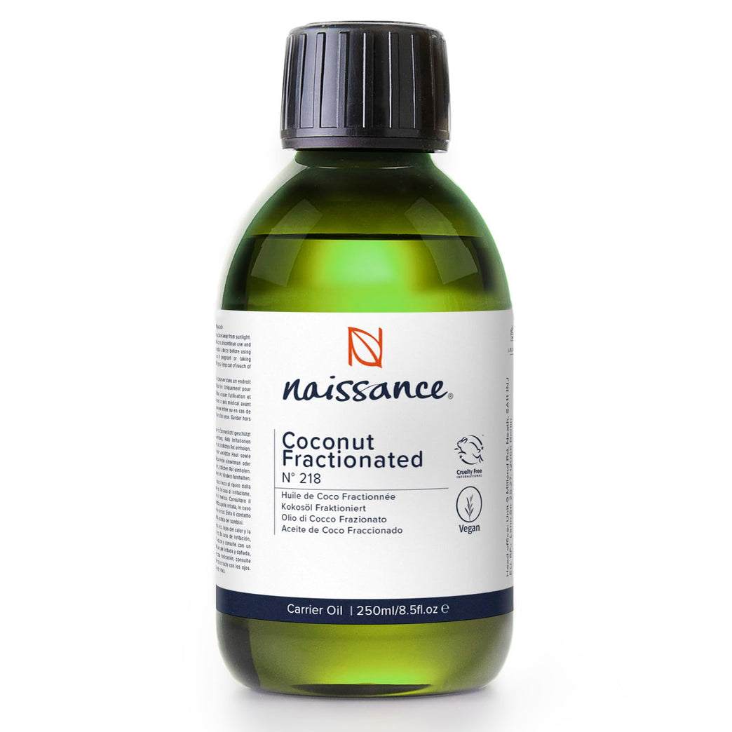 Naissance Liquid Fractionated Coconut Oil 250ml - 100% Pure Natural Moisturizer for Skin, Hair, and DIY Beauty Recipes