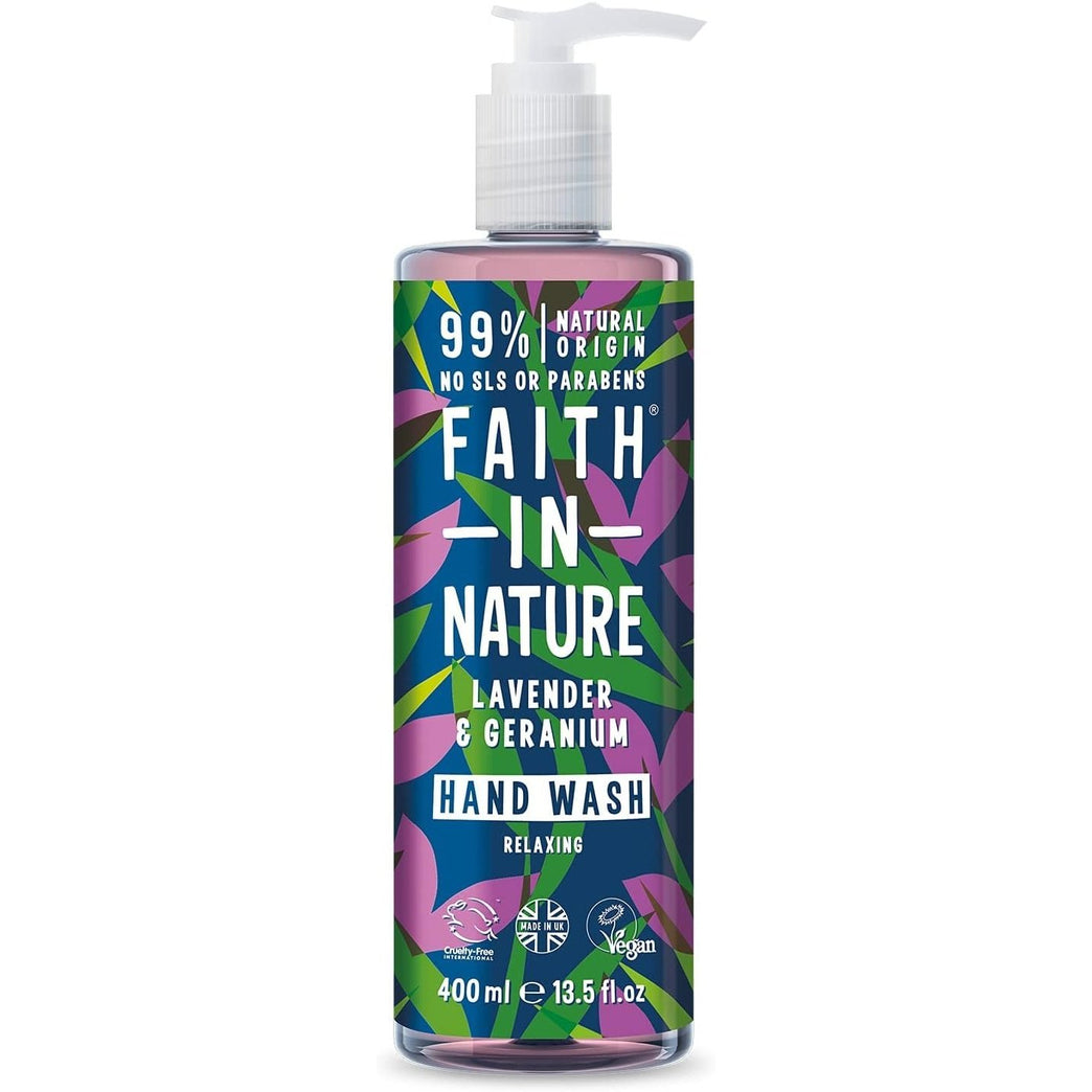 Faith In Nature Lavender and Geranium Hand Wash - Nourishing, Vegan, and Cruelty-Free