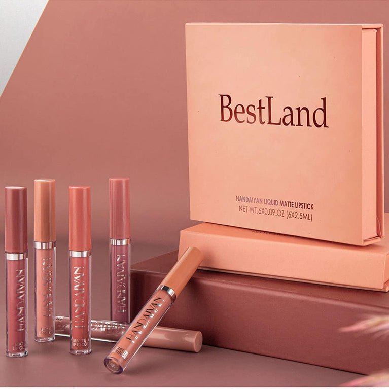 6-Shade Velvet Matte Lipstick Set with Durable, Non-Fading and Waterproof Formula - Ideal Gift for Makeup Enthusiasts (Set B)