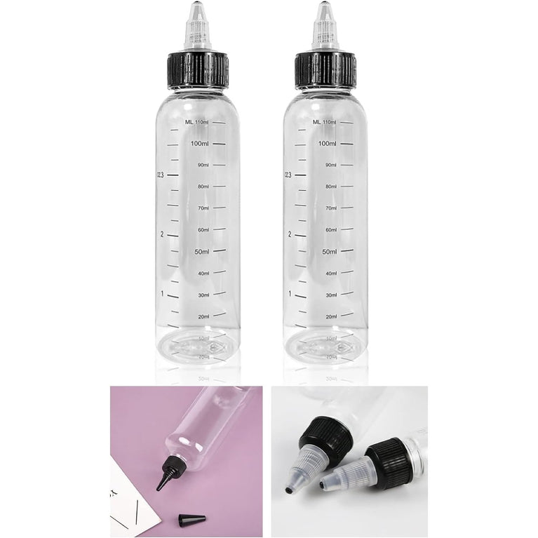 Hair Oil Applicator Bottle Set of 2 - 110ML Squeeze Bottles for Home Salon Hair Care