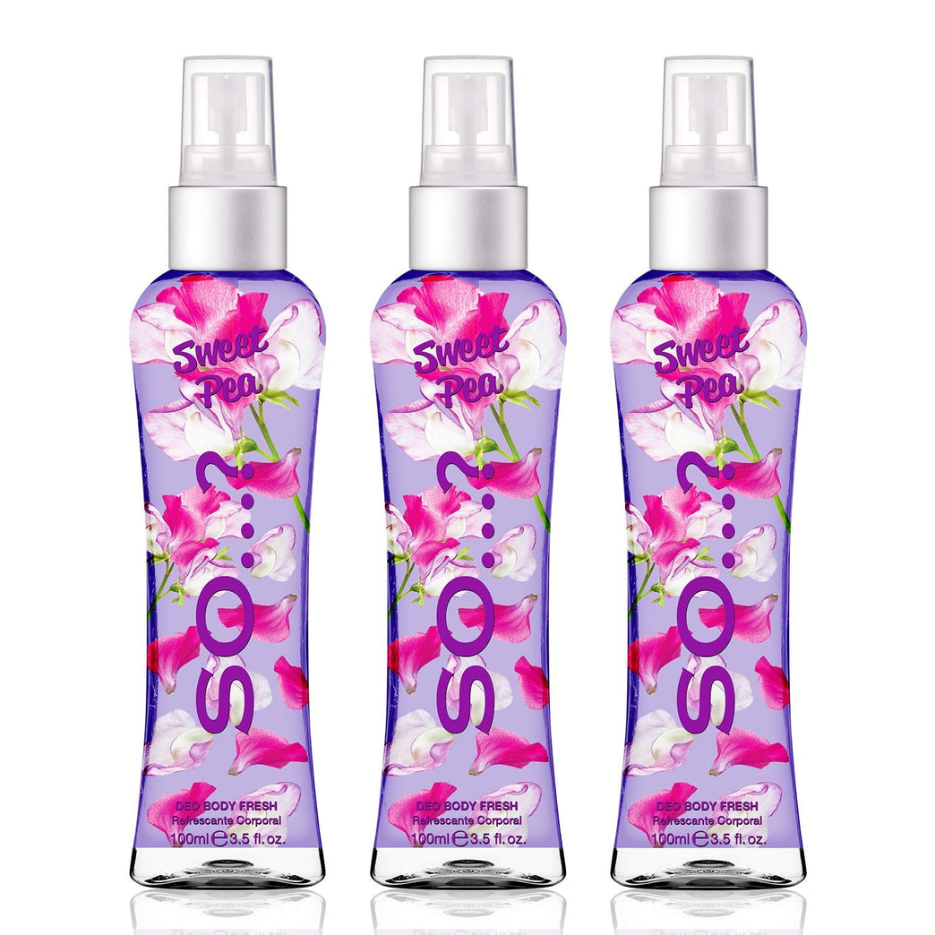 Sweet Pea Body Mist Bundle - 3 Pack of 100ml Fragrance Spray