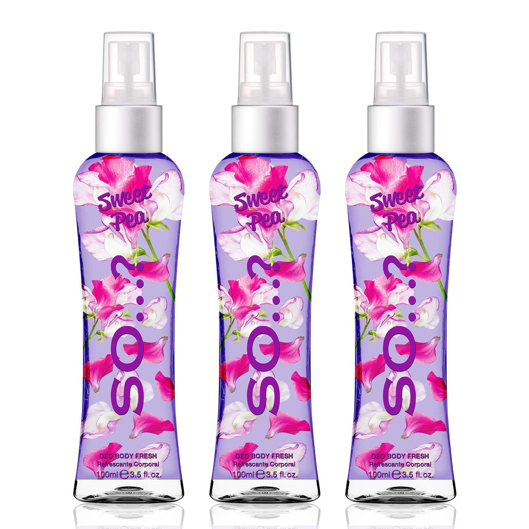 Sweet Pea Body Mist Bundle - 3 Pack of 100ml Fragrance Spray