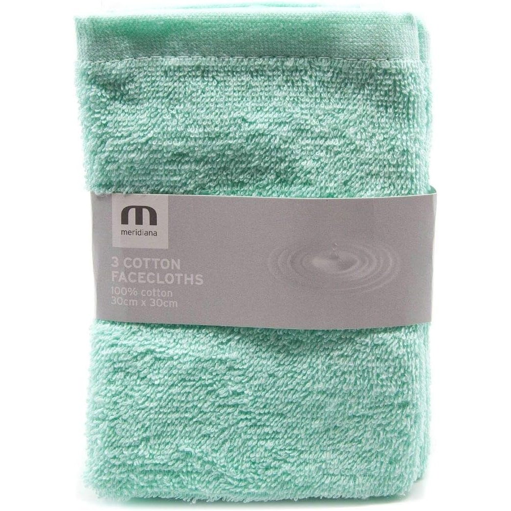 3-Pack of Pastel Green Super Soft Cotton Family Washcloths