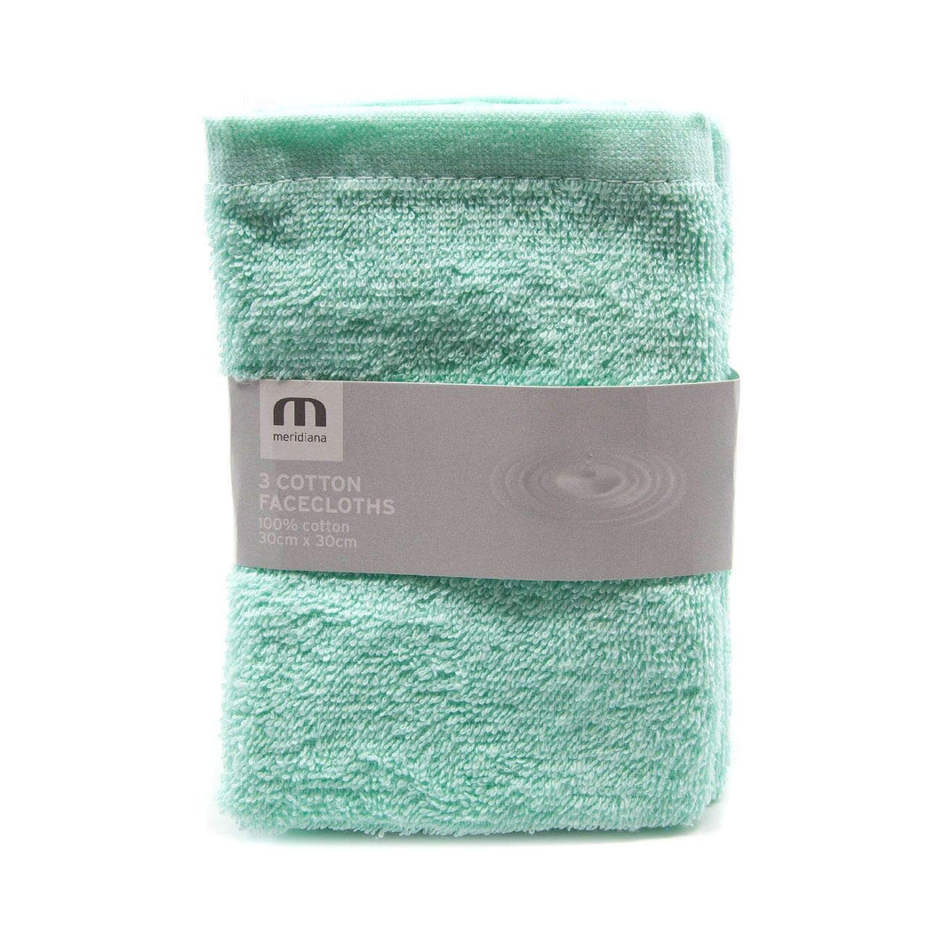 3-Pack of Pastel Green Super Soft Cotton Family Washcloths