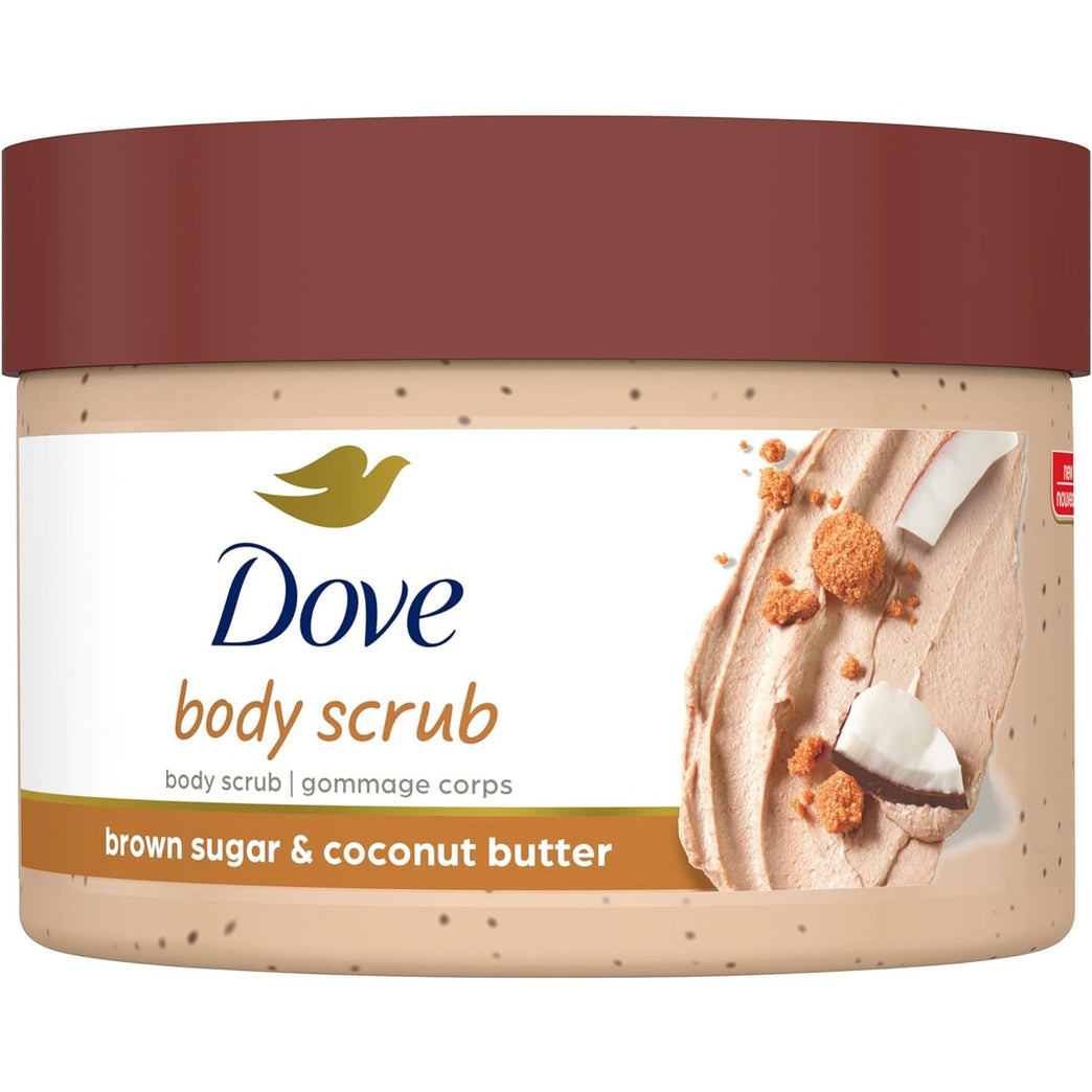 Dove Brown Sugar & Coconut Butter Body Scrub for Silky Smooth Skin 298ml