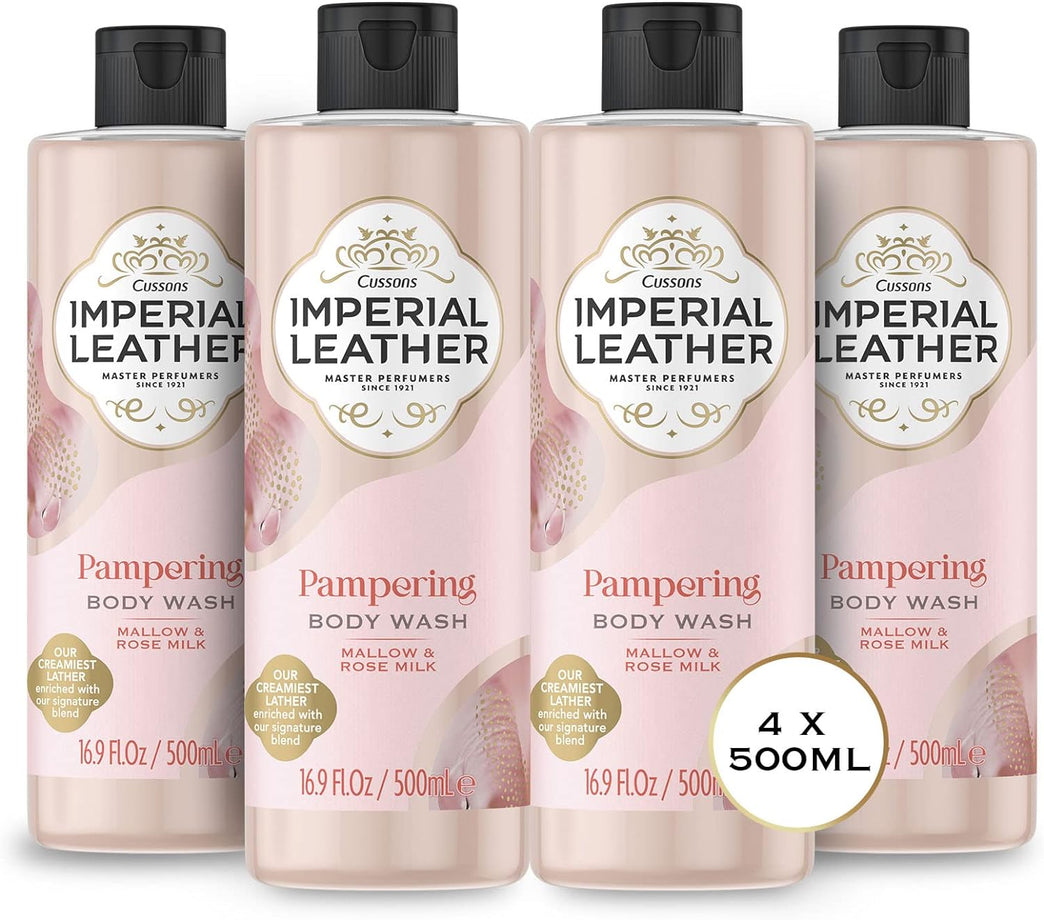 Luxurious Marshmallow & Rose Milk Shower Gel - Pack of 4 x 500ml