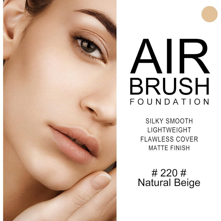 KYDA AirBrush Foundation Spray - Natural Beige, High Coverage Makeup Foundation by Ownest Beauty