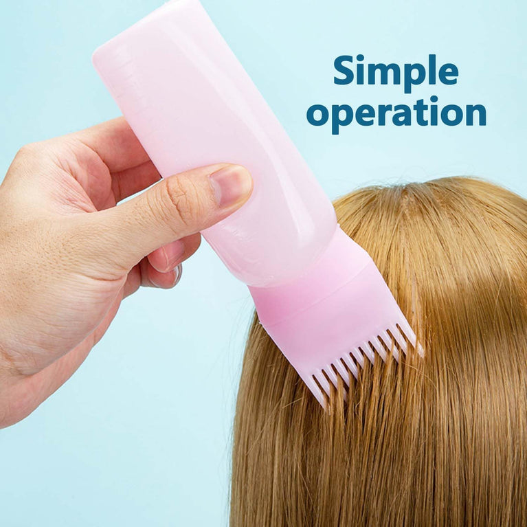 ZISHAN 4 Piece Hair Oil Applicator Bottle and Scalp Massager Set with Massage Combs