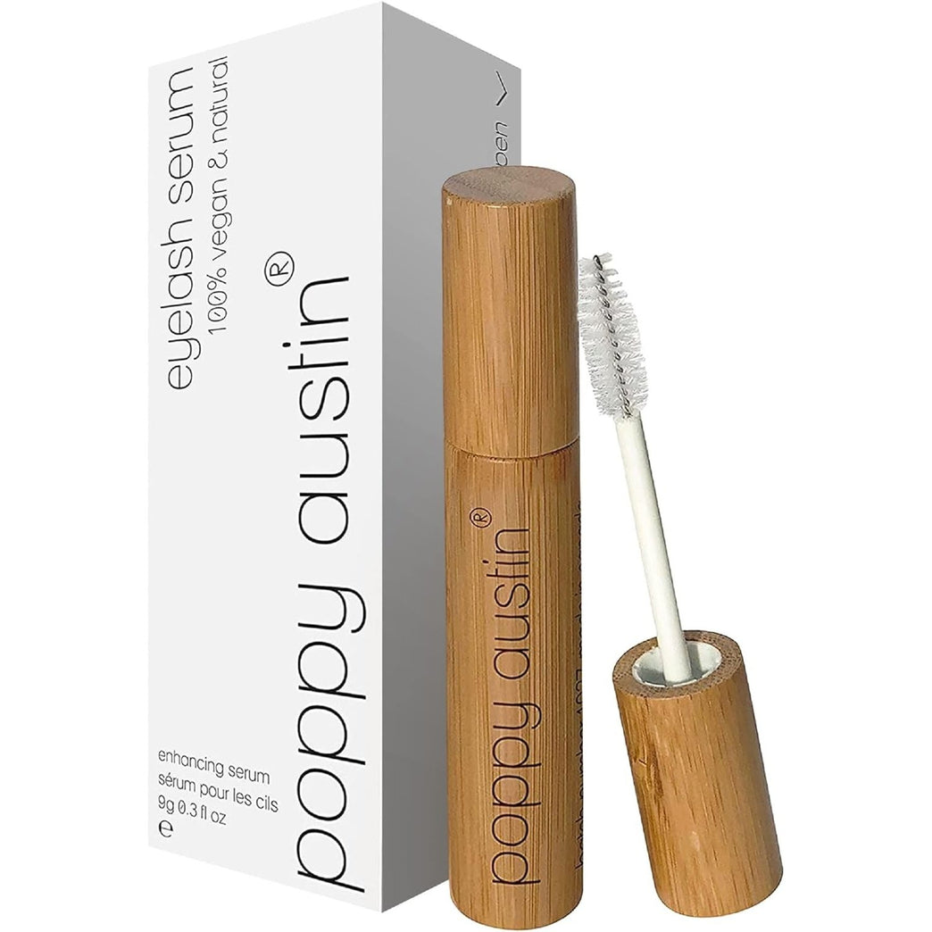 Poppy Austin Vegan Eyelash and Brow Growth Serum - Infused with Biotin, Argan and Castor Oil, Caffeine, Vitamin E, Aloe Vera - Sustainable, Cruelty-Free Lash Enhancer