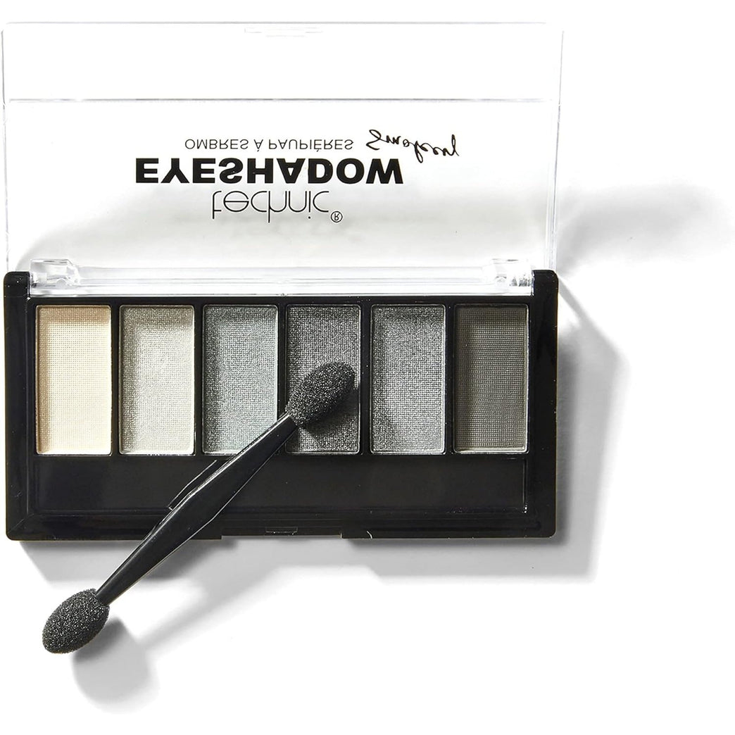 Technic Professional Smokey Eyeshadow Palette - 6 High-Pigment Grey, Silver & Charcoal Matte & Shimmer Shades for Extended Wear and Effortless Smokey Eye Creation, PETA Approved and Suitable for Vegans, 7.2g