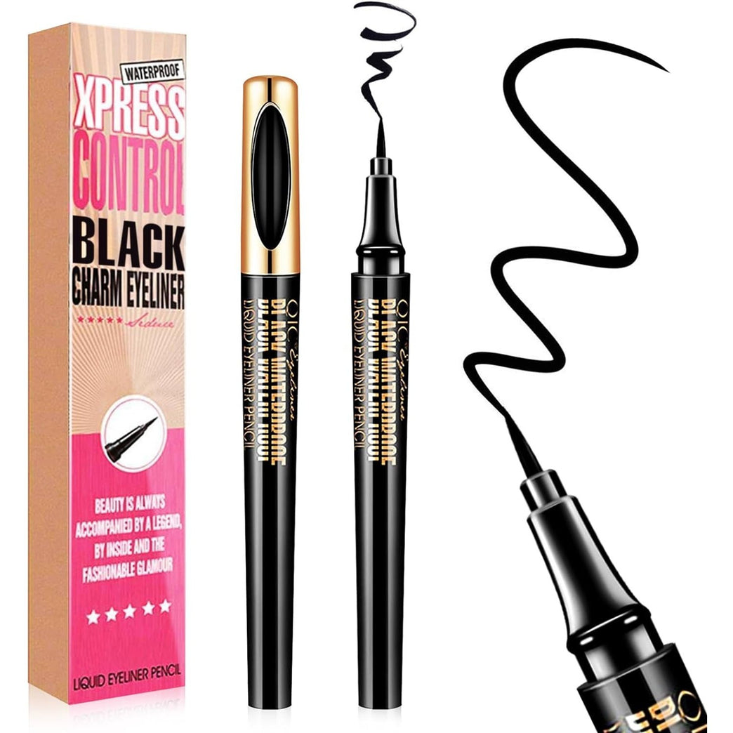 Magic Liquid Eyeliner, Black Waterproof Eye Liners, Long-Lasting, Sweatproof and Smudgeproof, Super Slim Eyeliner Pen Gel, Professional Eye Makeup Tools