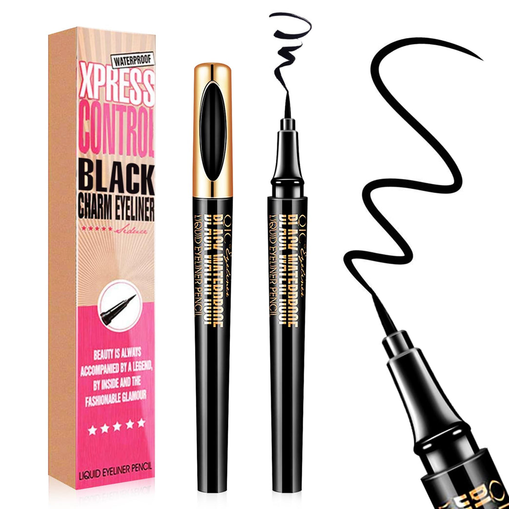 Magic Liquid Eyeliner, Black Waterproof Eye Liners, Long-Lasting, Sweatproof and Smudgeproof, Super Slim Eyeliner Pen Gel, Professional Eye Makeup Tools