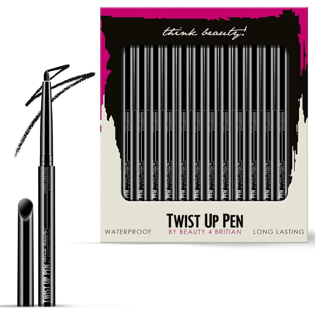 Beauty4Britain 12-Hour Black Eyeliner - Waterproof, Smudge-Proof, and Long-Lasting Twist-Up Design for All-Day Wear