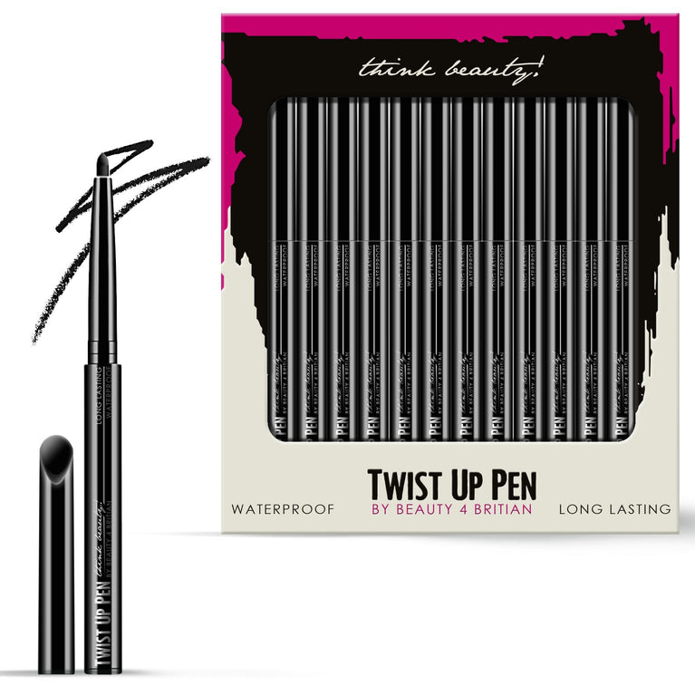 Beauty4Britain 12-Hour Black Eyeliner - Waterproof, Smudge-Proof, and Long-Lasting Twist-Up Design for All-Day Wear