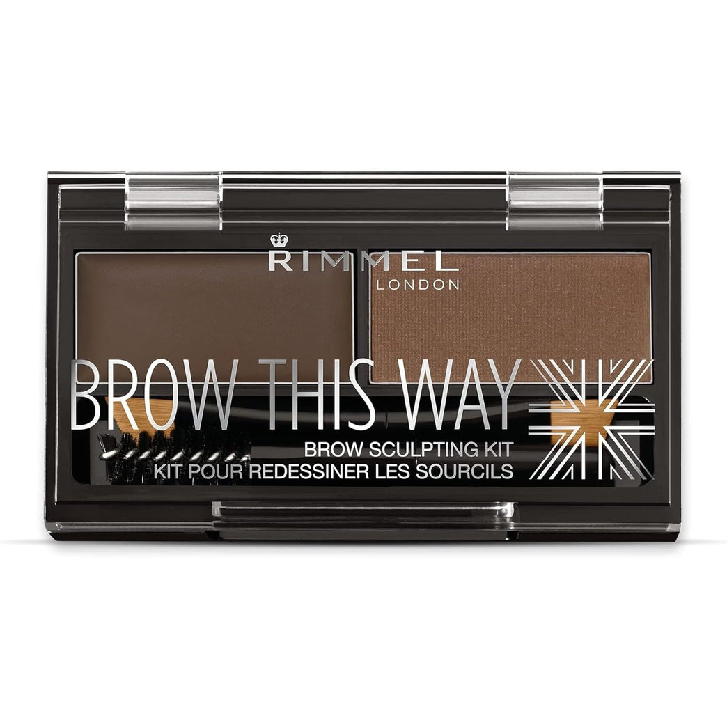 Rimmel London Ultimate Eyebrow Sculpting & Definition Kit with Duo Compact Powder in Dark Brown