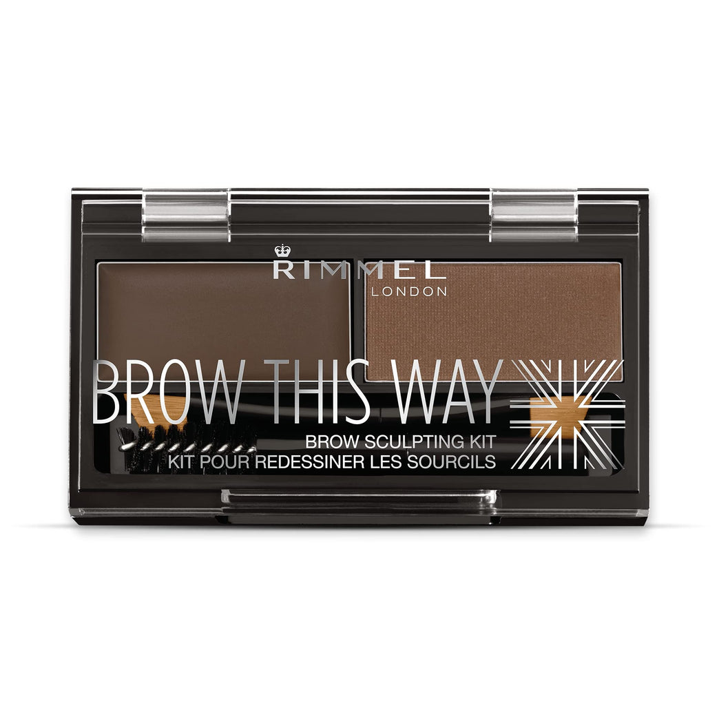 Rimmel London Ultimate Eyebrow Sculpting & Definition Kit with Duo Compact Powder in Dark Brown
