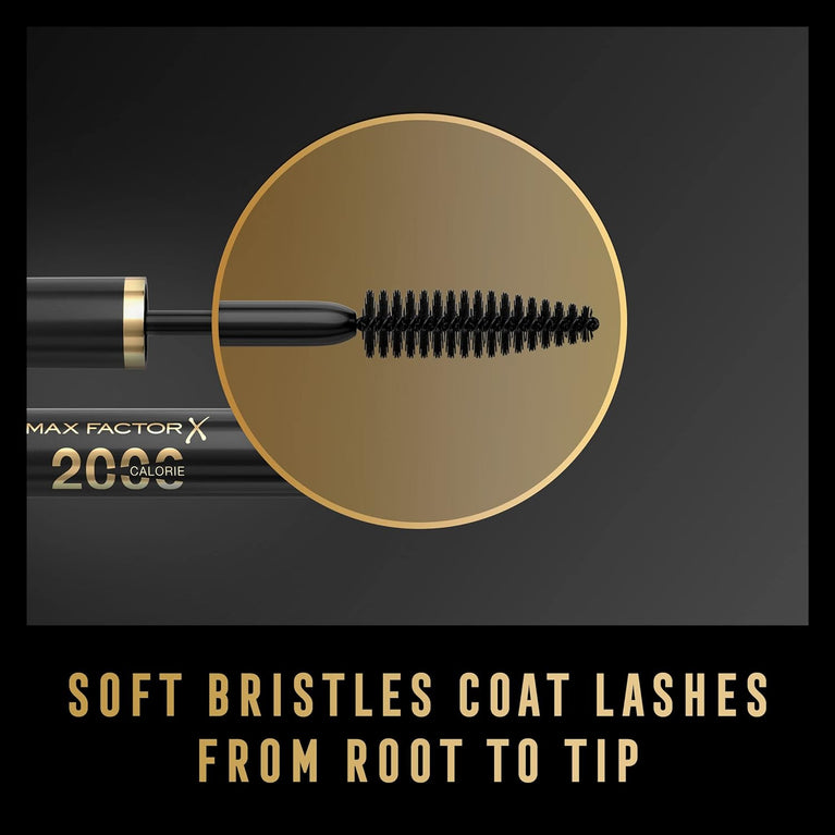 Max Factor Dramatic Volume 2000 Calorie Mascara in Black, 9 ml Single Pack - Suitable for Sensitive Eyes