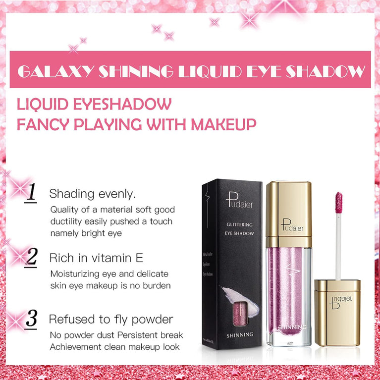 High-Impact Shimmer Eyeshadow & Liner Duo Pen, Glitter Pigment Infused, Quick-Drying Waterproof Metallic Gloss Eye Makeup, Add Sparkle to Your Look (Soft Pink)