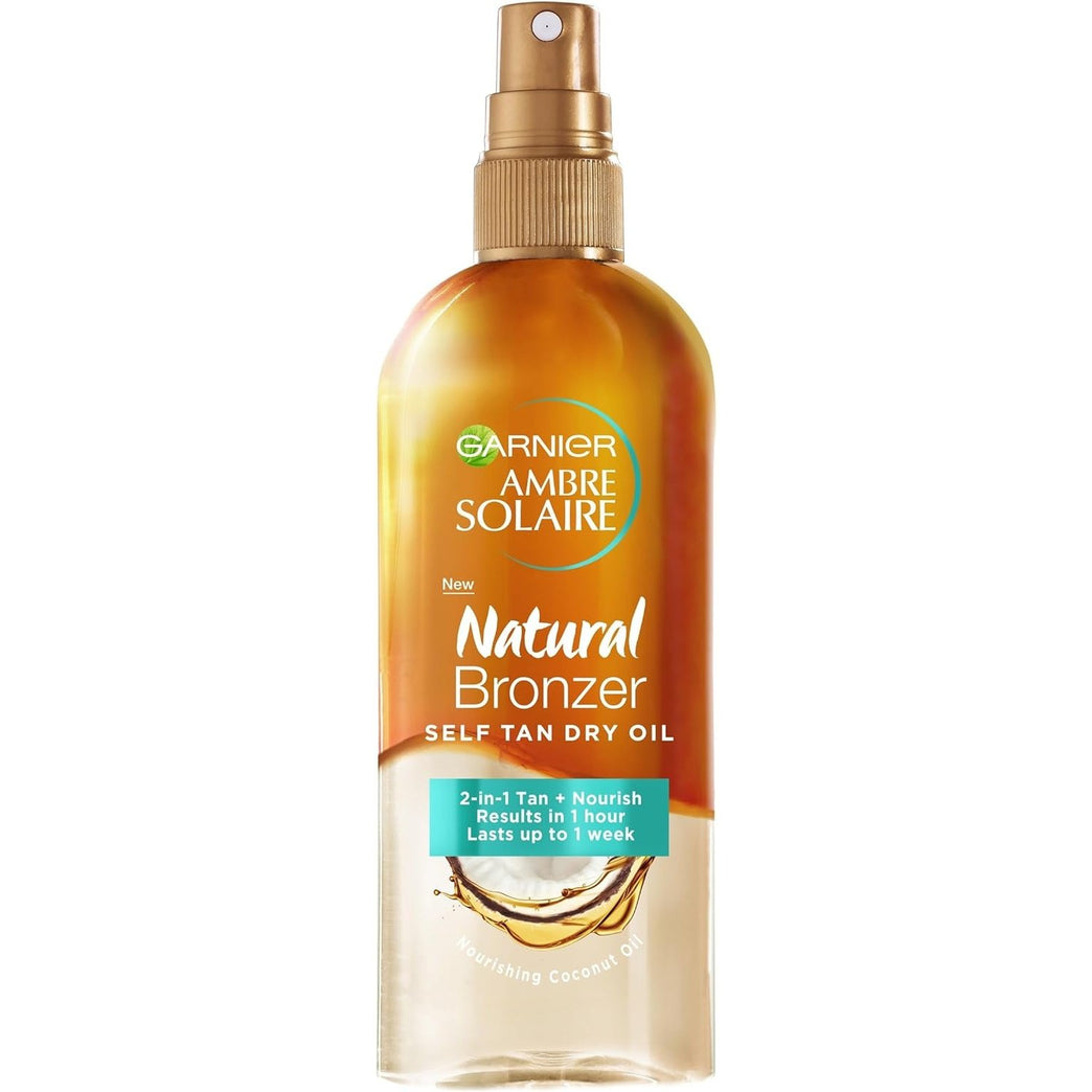 Garnier Ambre Solaire Natural Bronzer Self Tan Dry Oil with Coconut Oil