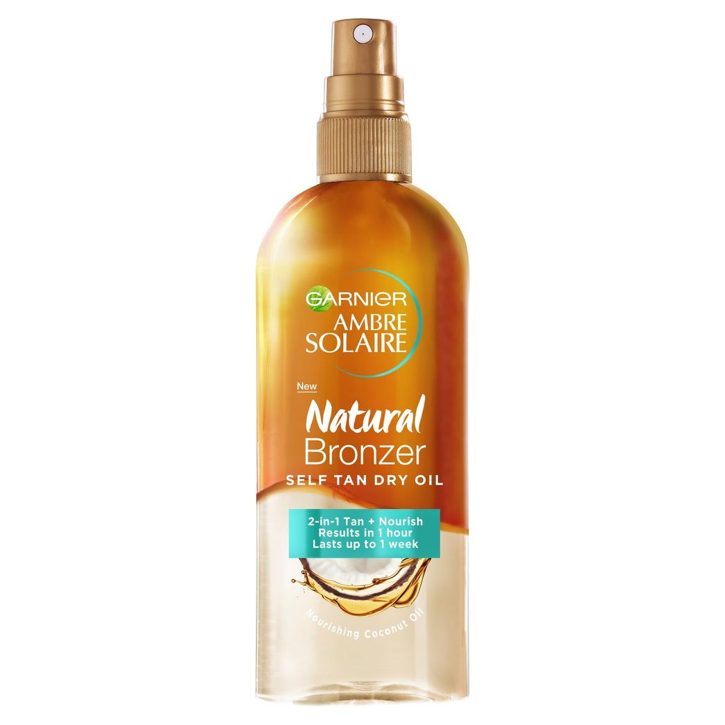 Garnier Ambre Solaire Natural Bronzer Self Tan Dry Oil with Coconut Oil