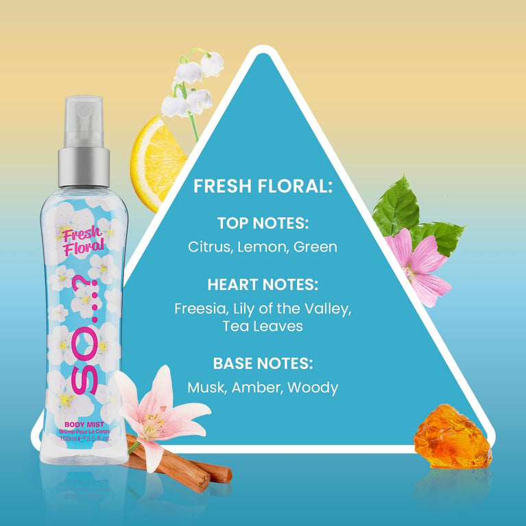 Fresh Floral Body Mist Spray - So...? Womens 100ml