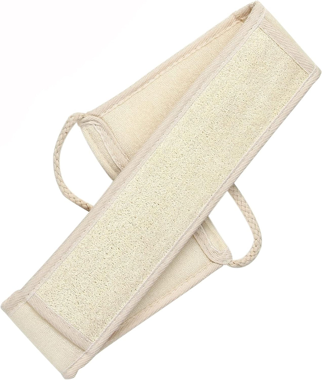 Exfoliating Loofah Back Scrubber for Shower, Long Handled Bath Brush with Dual Scrubbing Straps