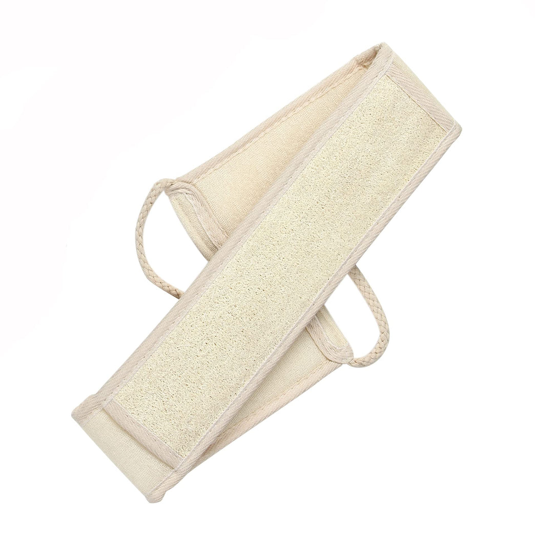 Exfoliating Loofah Back Scrubber for Shower, Long Handled Bath Brush with Dual Scrubbing Straps