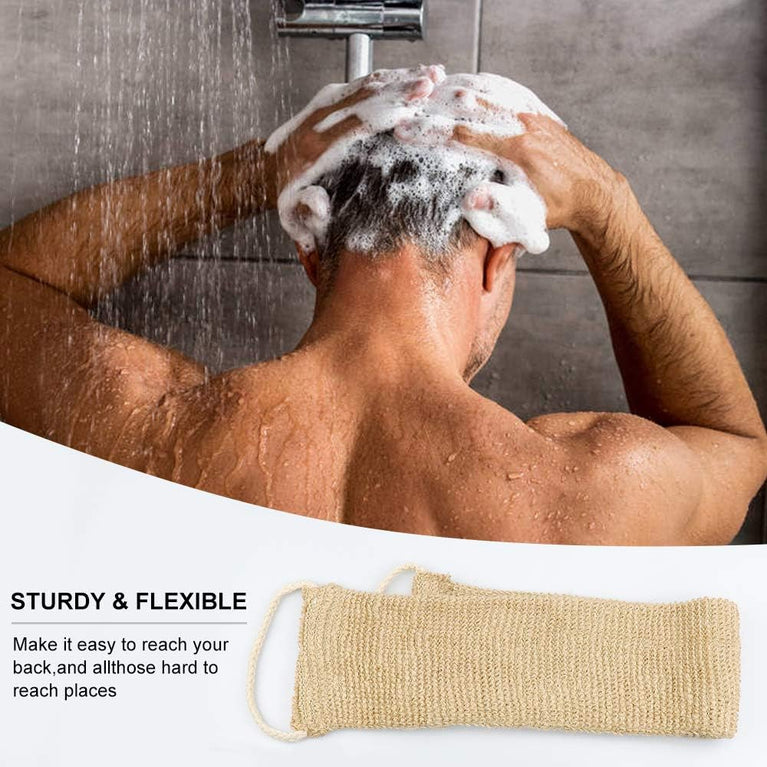 Homgaty Hemp Back Scrubber with Mitt and Handles