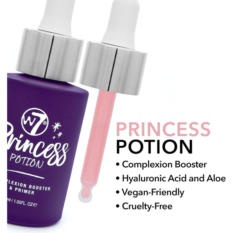 W7 Radiant Skin Purple Primer Drops - Flawless Makeup Base for Princess-Like Complexion