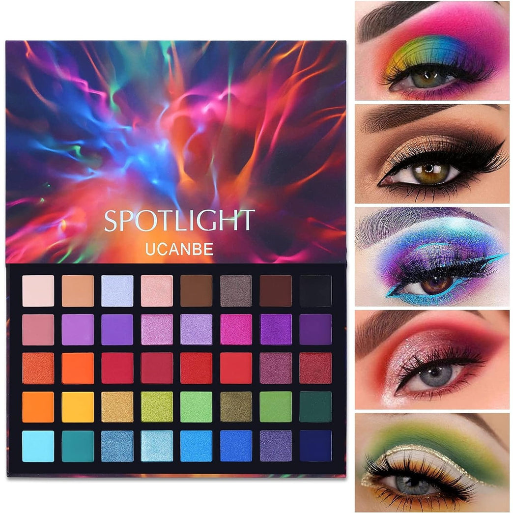 UCANBE Professional Eyeshadow Palette with 40 High Pigmentation Matte and Shimmer Shades, Long-Lasting Waterproof Eye Makeup Pallet