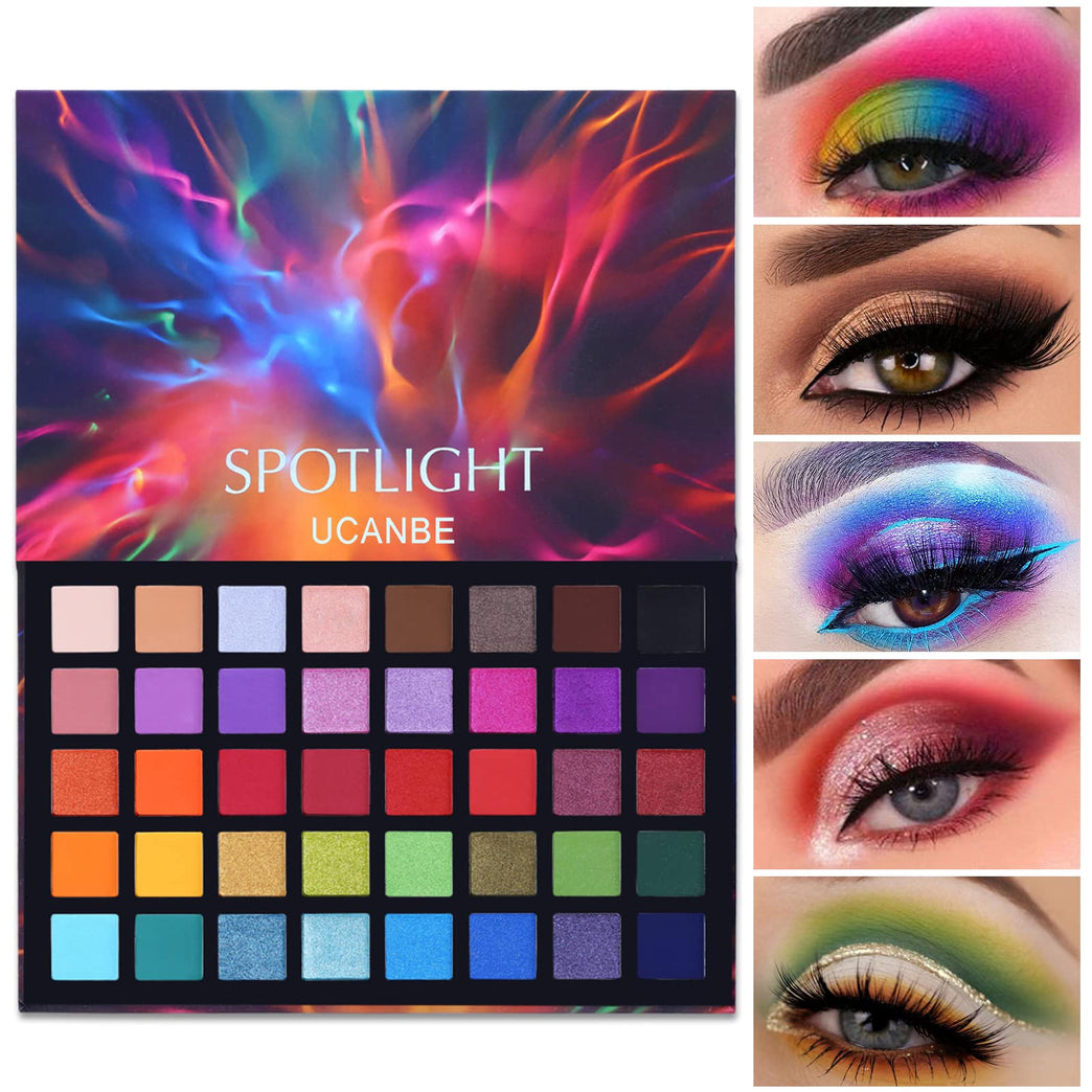 UCANBE Professional Eyeshadow Palette with 40 High Pigmentation Matte and Shimmer Shades, Long-Lasting Waterproof Eye Makeup Pallet