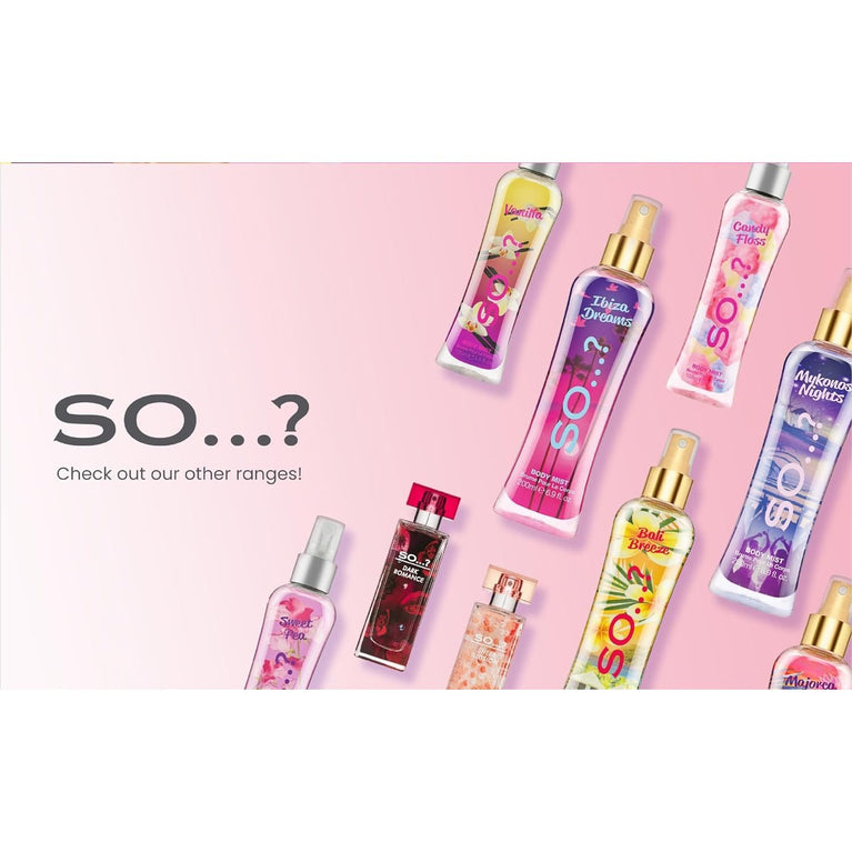 Body Mist Gift Set with Pink Grapefruit, Vanilla, Candy Floss & Sweet Pea Fragrance Spray Set (4x50ml)
