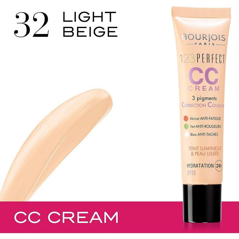 Bourjois Flawless Radiance CC Cream in Light Beige, Colour Correcting and UV Protective, 3ml