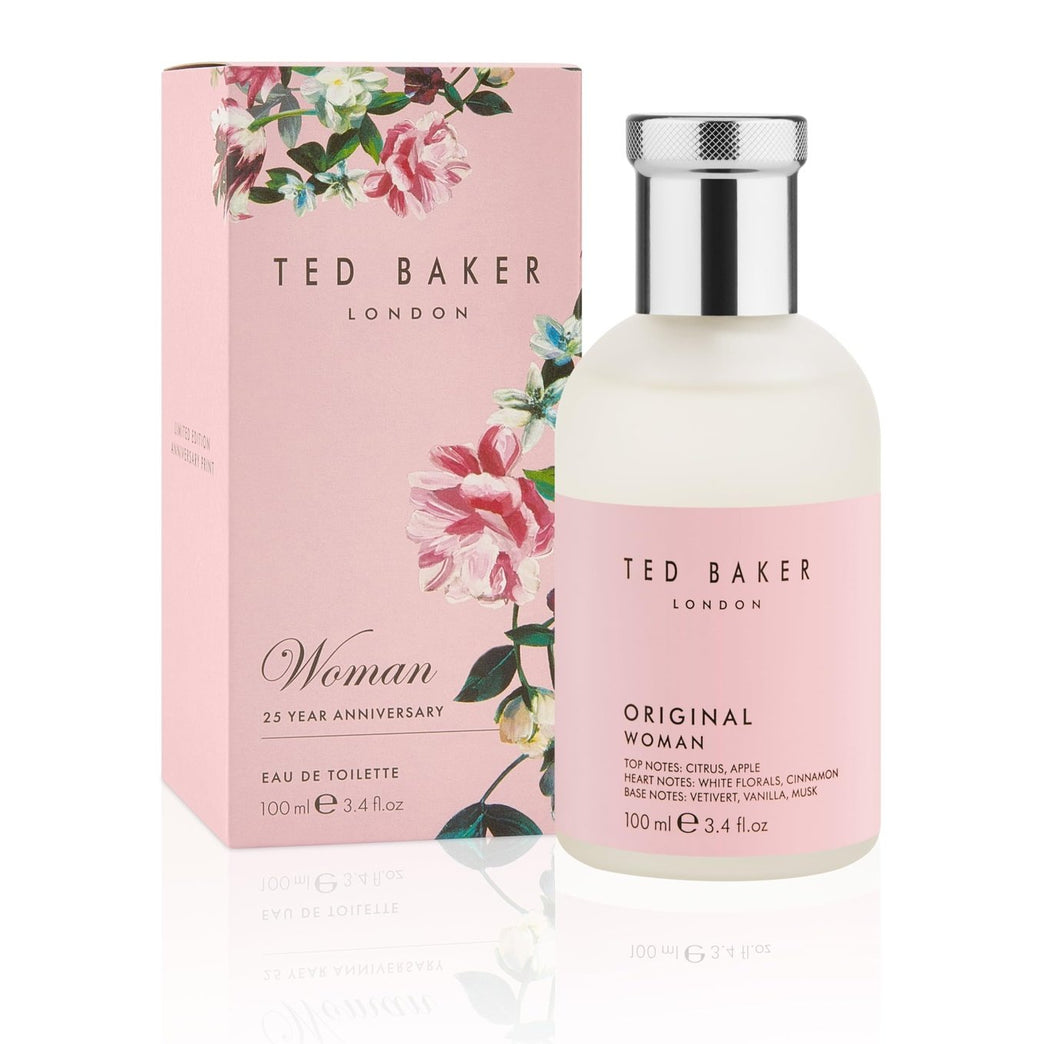 Ted Baker Woman Pink EDT, Floral Green Feminine Fragrance, Opening Notes are Fresh Peach, Bergamont and Tangerine with Warm Musk, Vanilla and Vetiver Base Notes, 100ml