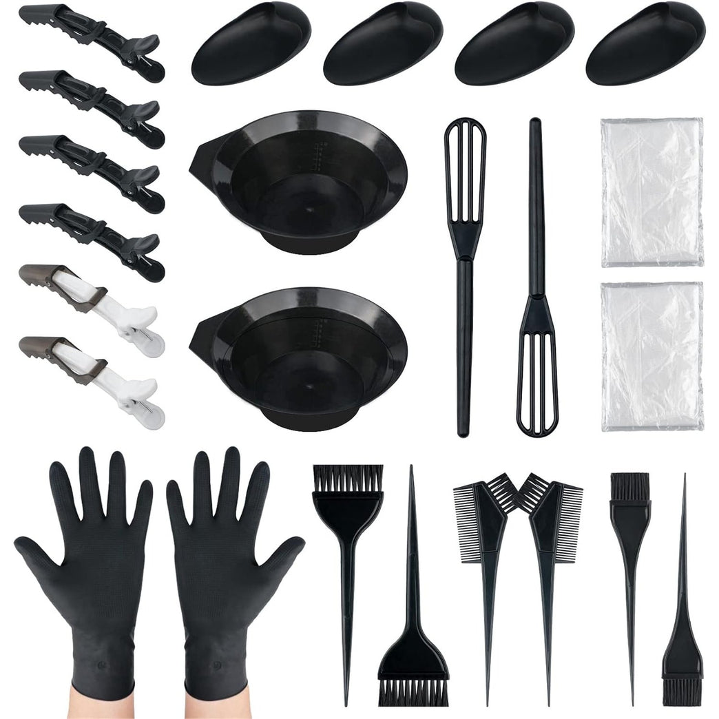 NEPAK Hair Coloring Kit with 24 Pcs, Tinting Bowl, Dye Brush, Ear Cover, and Gloves for Hair Coloring Applicator