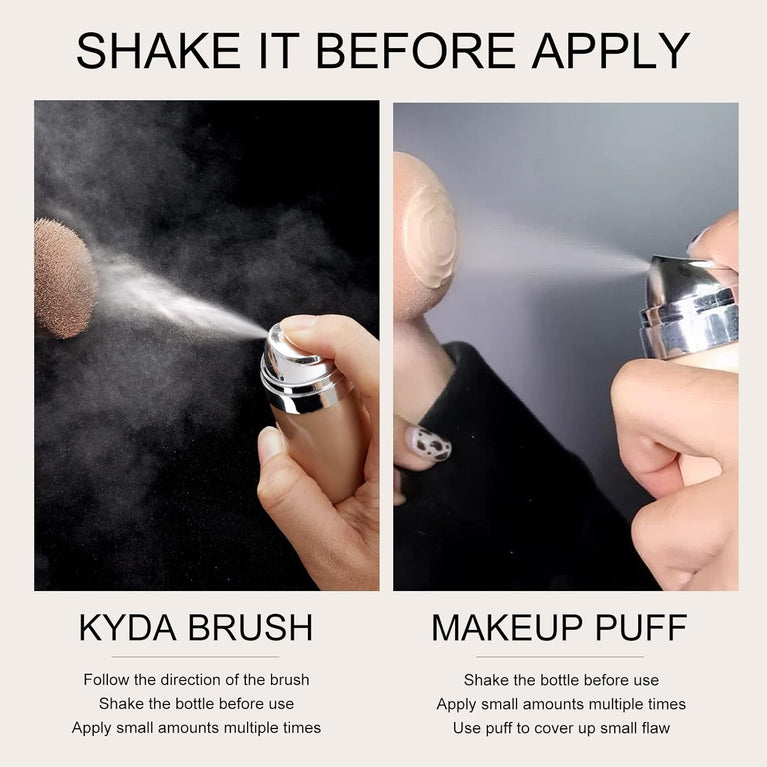 KYDA AirBrush Foundation Spray - Natural Beige, High Coverage Makeup Foundation by Ownest Beauty