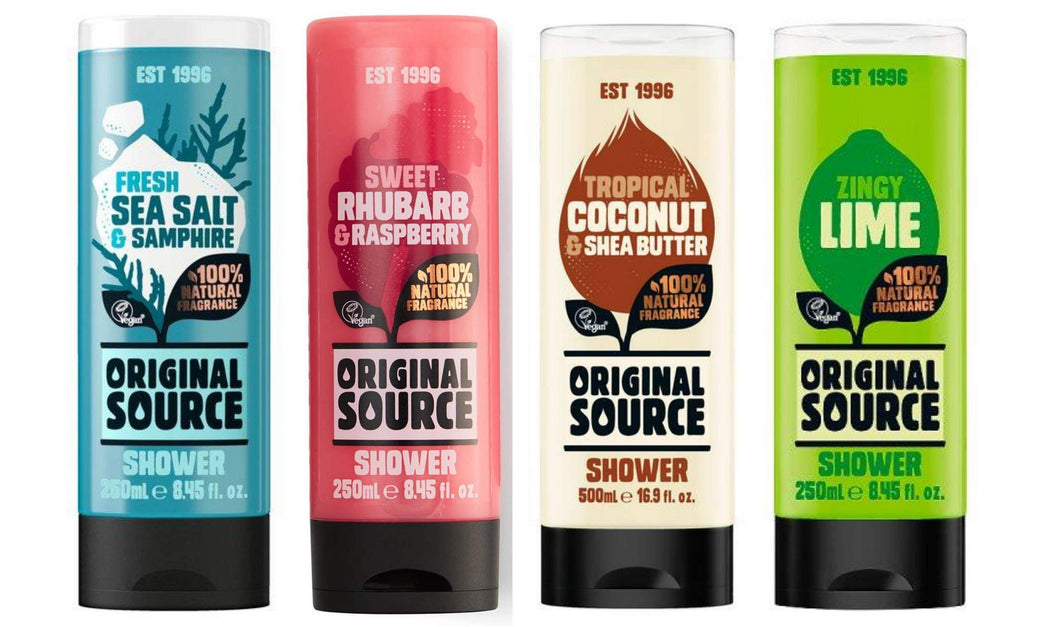 Luxurious Original Source Shower Gel Set - 4 x 250ml with New Natural Fragrances