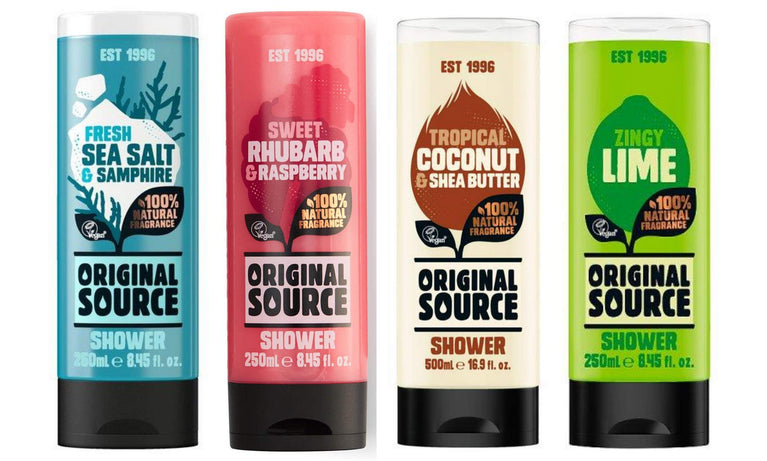 Luxurious Original Source Shower Gel Set - 4 x 250ml with New Natural Fragrances