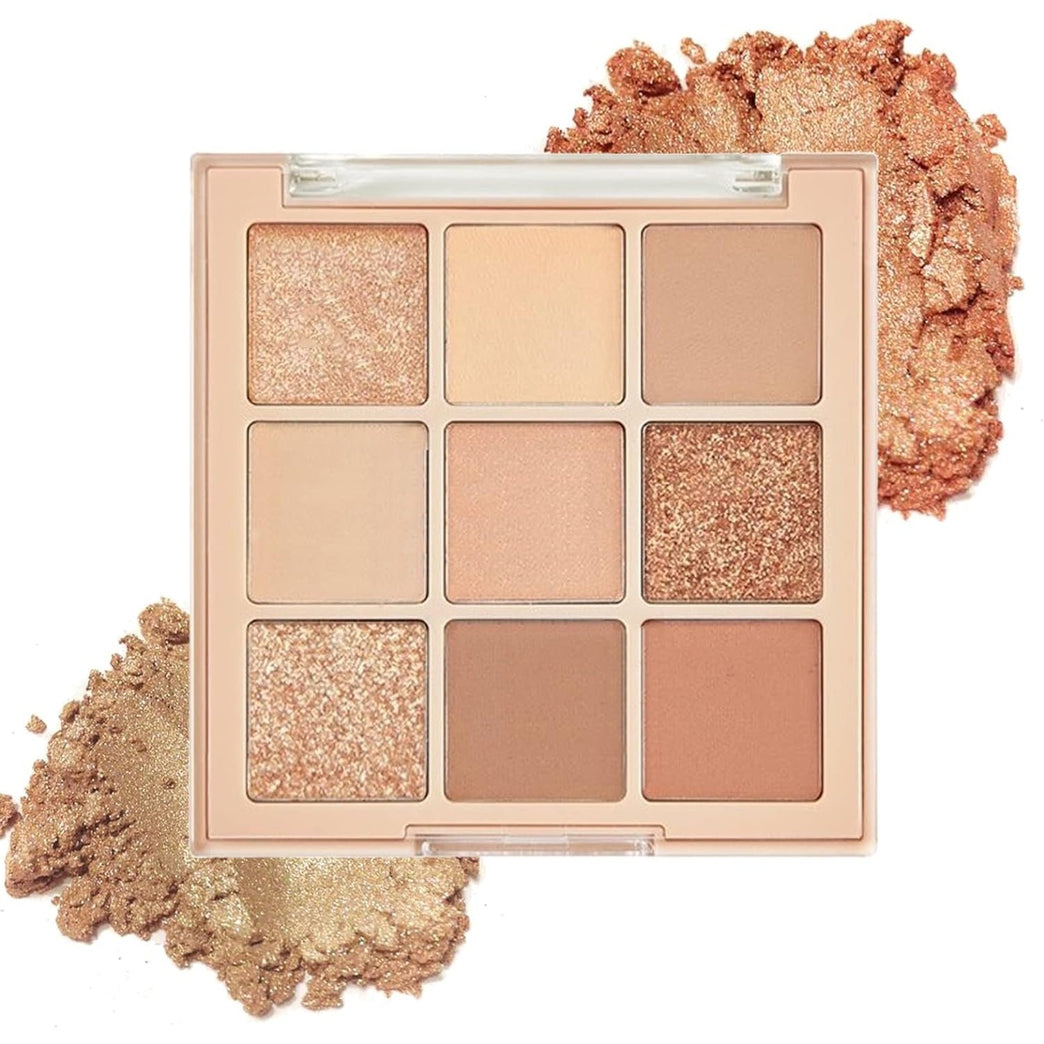 9-Shade Smoky Eyeshadow Palette - High Pigmented, Waterproof & Long-Lasting Matte and Shimmer Shadows in Neutral Tones