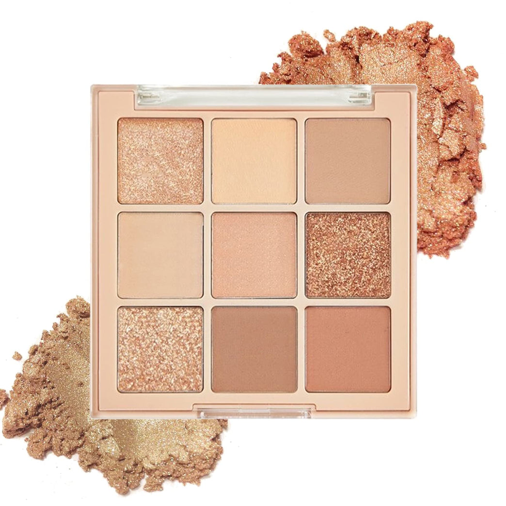 9-Shade Smoky Eyeshadow Palette - High Pigmented, Waterproof & Long-Lasting Matte and Shimmer Shadows in Neutral Tones