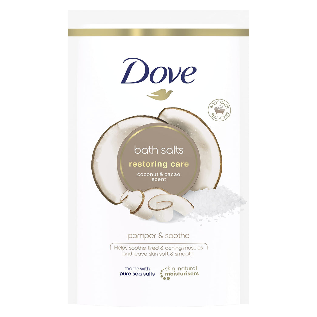 Dove Coconut and Cacao Restoring Care Bath Salts with Skin-Natural Moisturizers